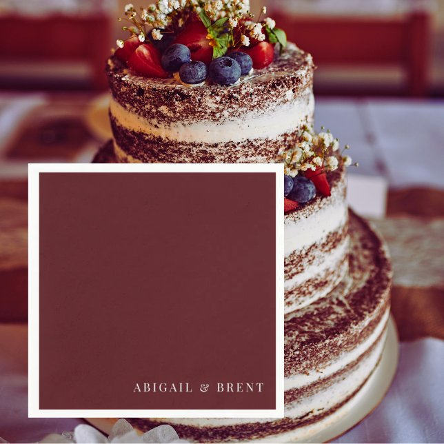 Ruby Red Personalisiert Cocktail Wedding Serviette (Von Creator hochgeladen)