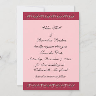 Ruby Red, Pink und Pearls Save the Date