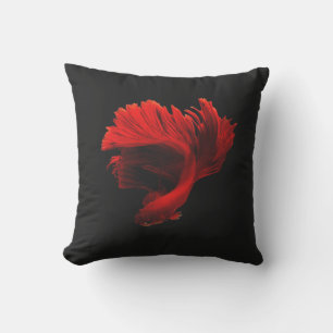 Ruby Red Siamese Fighting Fish Kissen