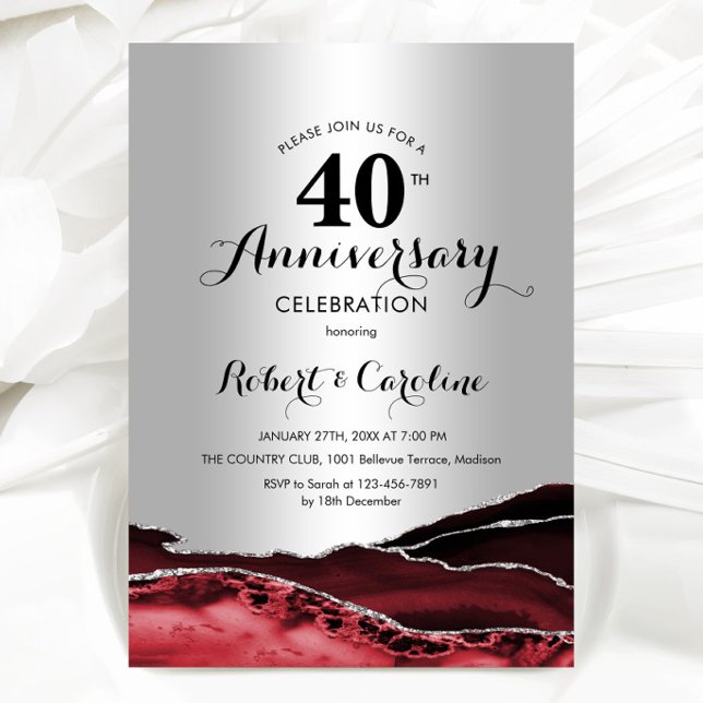 Ruby Red Silver 40 Jahre Einladung (Von Creator hochgeladen)