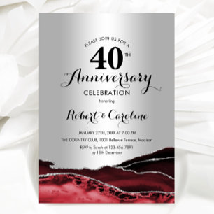 Ruby Red Silver 40. Jubiläum Einladung