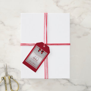 Ruby Red & Silver Glitzer 40. Geburtstag Geschenkanhänger
