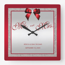 Ruby Red & Silver Glitzer Wedding Day