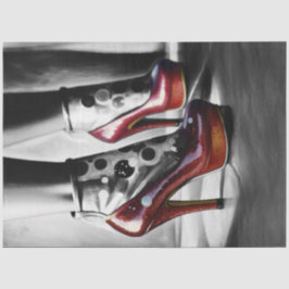 Ruby Red Slippers Monochromatisches Decoupage Papi Seidenpapier