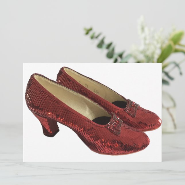 Ruby Red Slippers Schuhe Leere Karten geheftet! (Stehend Vorderseite)