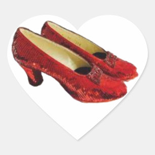 Ruby Red Slippers Wizard Oz Wicked Stickers! Herz-Aufkleber