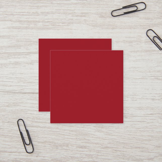 Ruby Red Square Business Card Quadratische Visitenkarte (Vorderseite/Rückseite Beispiel)