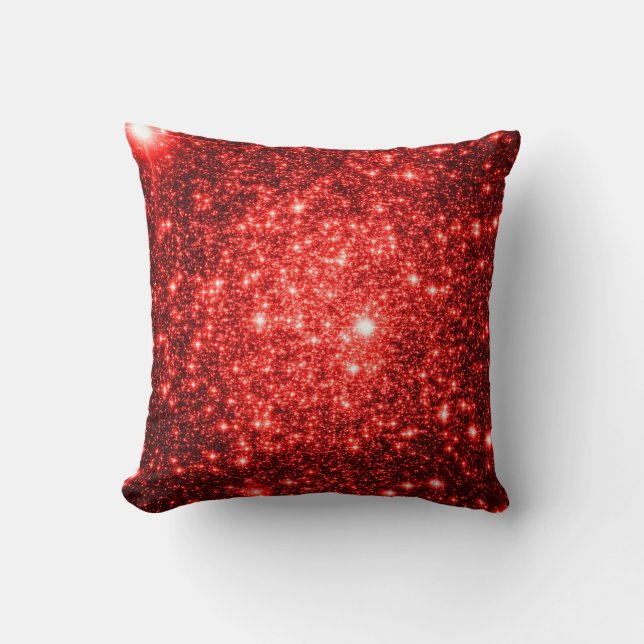 Ruby Red Stars Pillow Kissen (Vorderseite)