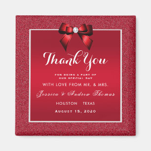 Ruby Red & Stylish Gem Wedding Magnet