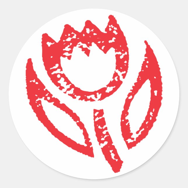Ruby Red Tulip Stickers (Vorderseite)