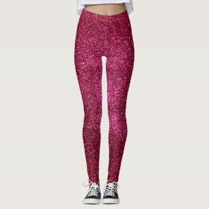 Ruby Red und Black Glitzer Hot Pink Glitzern Yoga Leggings