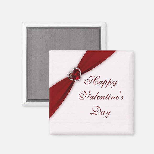 Ruby Red Valentine's Day Magnet (Vorderseite/Rückseite)