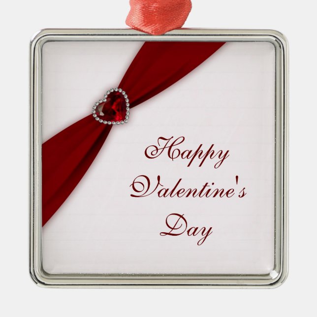 Ruby Red Valentine's Day Ornament Aus Metall (Vorne)