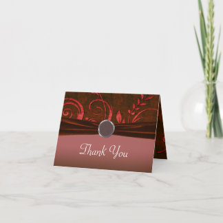 Ruby & Red Velvet Wedding Swirl Dankeskarte