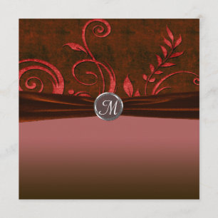 Ruby & Red Velvet Wedding Swirl Einladung