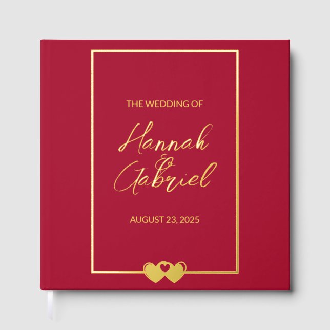 Ruby Red Wedding Gästebuch (Vorderseite)