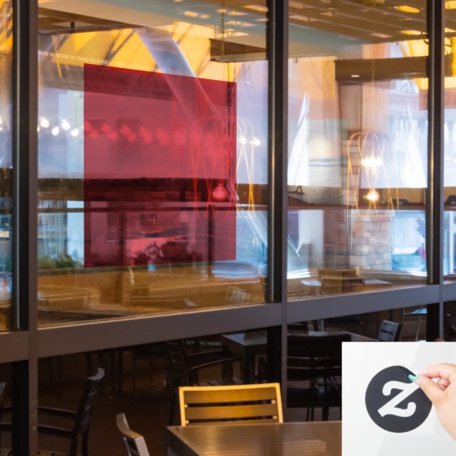 Ruby Red Window Cling 12 Zoll Square Fensteraufkleber (Restaurantfenster)