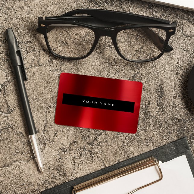 Ruby Red Wine Metallischer Schwarzer Sommelier Sty Visitenkarte (Ruby Red Wine Metallic Black Sommelier Stylist Business Card)