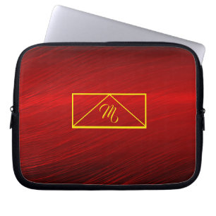 Ruby Red & Yellow Monogram Laptop Laptopschutzhülle