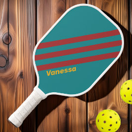 Ruby Reef Streifen mit Namen Pickleball Schläger