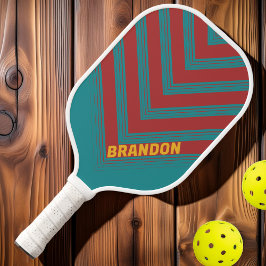 Ruby Reef Vintage Zickzack Fade mit Namen Pickleball Schläger