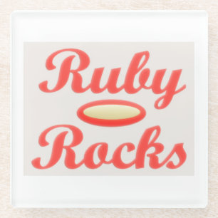 Ruby Rocks entwerfen Rot und Melasse Glasuntersetzer