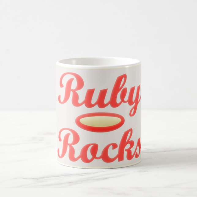 RUBY ROCKS RED AND CREAM KAFFEE TASSE (Mittel)
