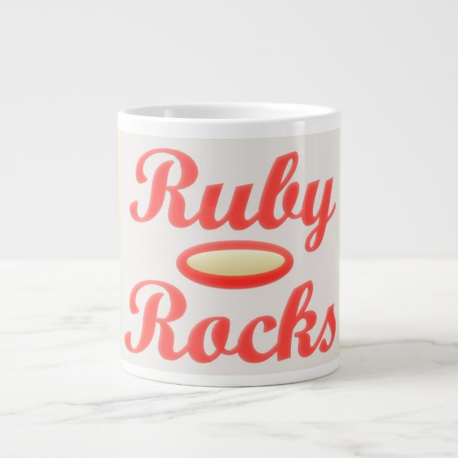 RUBY ROCKS RED AND CREAM KAFFEE TASSE (Vorderseite)