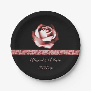 Ruby Rose Wedding Paper Plate Pappteller