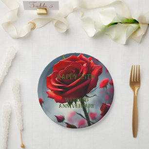 Ruby Rote Rose 25. Pappteller