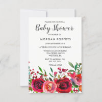 Ruby Rote Rose Kinderdusche Einladung