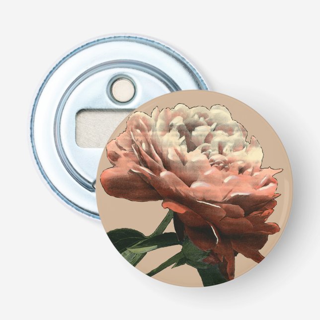 Ruby-Rote Rose mit weißen Akzenten Flaschenöffner (Vorderseite)