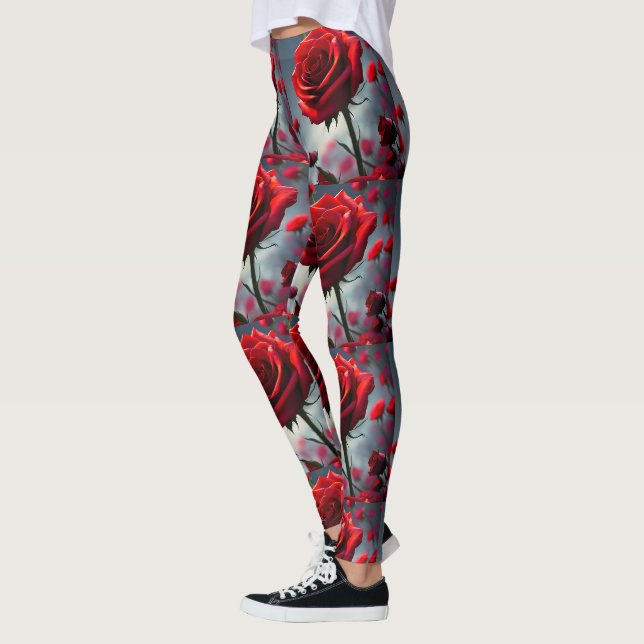 Ruby Rote Rose Stem and Buds, Leggings (Links)