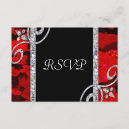 Ruby Rote Rosen & Diamond Wirbel Wedding RSVP Karte