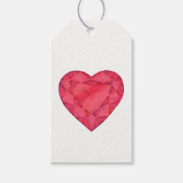 Ruby roter Schmuck Herz Aquarellkunst Geschenkarti Geschenkanhänger