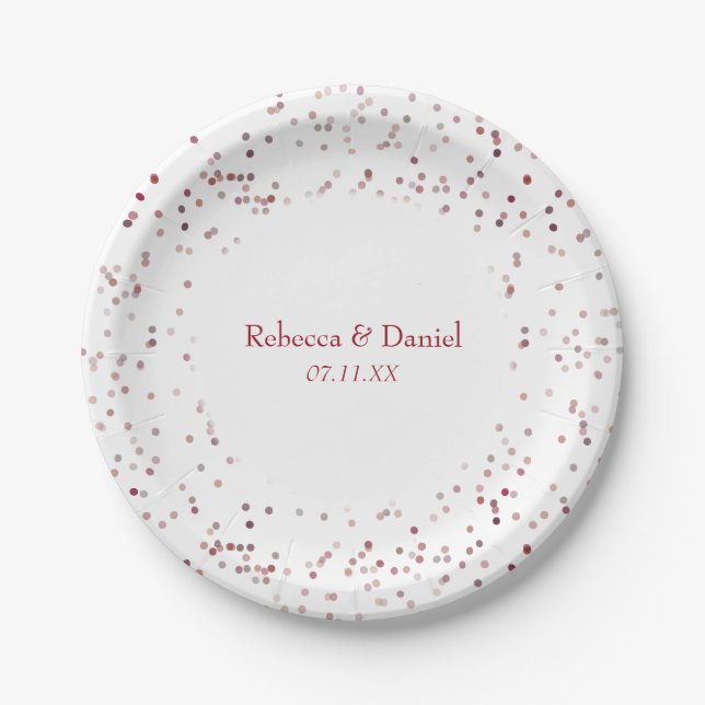 Ruby Stardust Confetti Pappteller (Vorderseite)