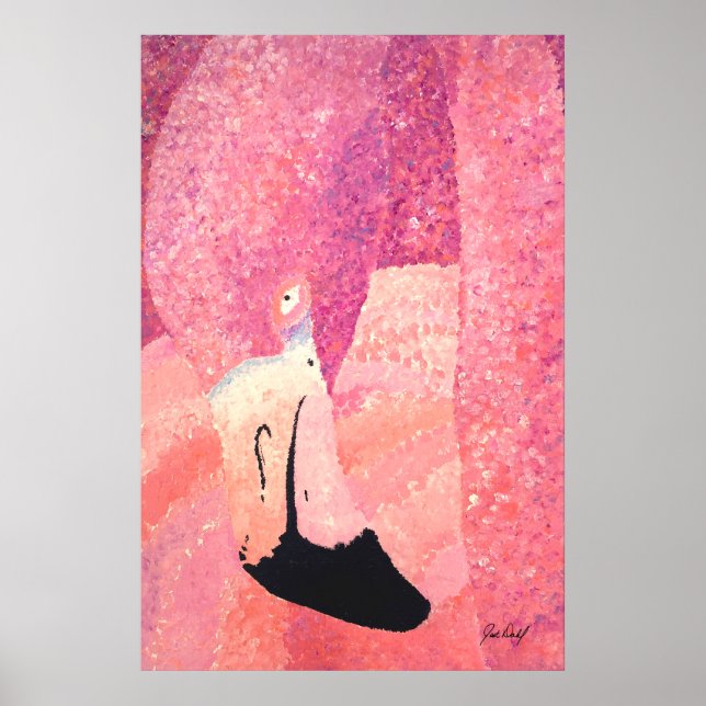 Ruby the Big Head Flamingo - von Just Dahl Poster (Vorne)