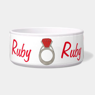 Ruby the Dog Red Gemstone Gem Ring Jewel Napf