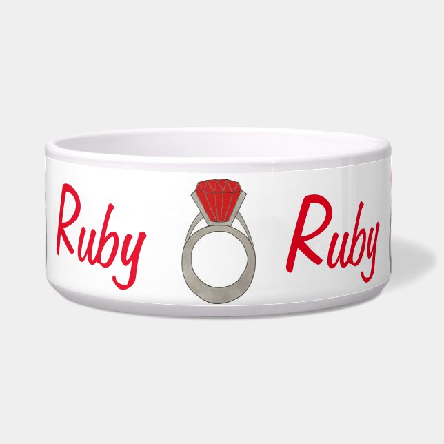 Ruby the Dog Red Gemstone Gem Ring Jewel Napf (Vorderseite)