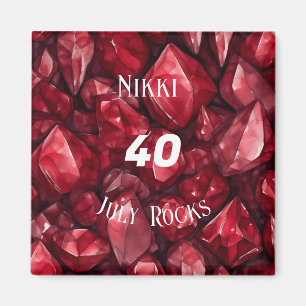 Ruby-Themed Juli Geburtstagsjubiläum Individuelle  Magnet