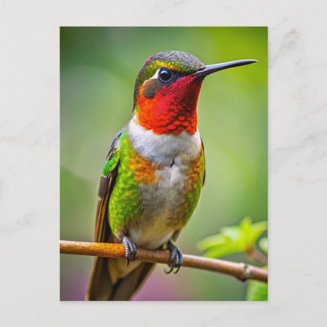 Ruby-throated Hummingbird an der Erholung Postkarte (Vorderseite)