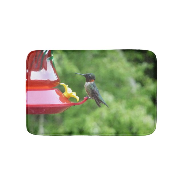 Ruby-Throated Hummingbird Bird Fotografy Badematte (Vorderseite)