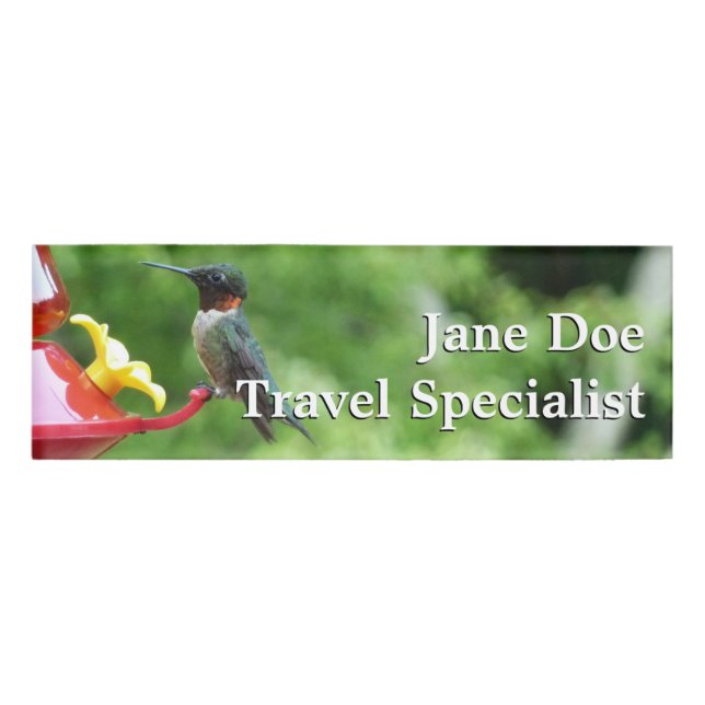 Ruby-Throated Hummingbird Bird Fotografy Namenschild (Vorderseite)