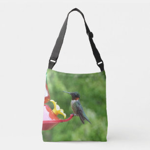 Ruby-Throated Hummingbird Bird Fotografy Tragetaschen Mit Langen Trägern