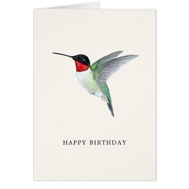 Ruby-throated Hummingbird Birthday Card (Vorne)