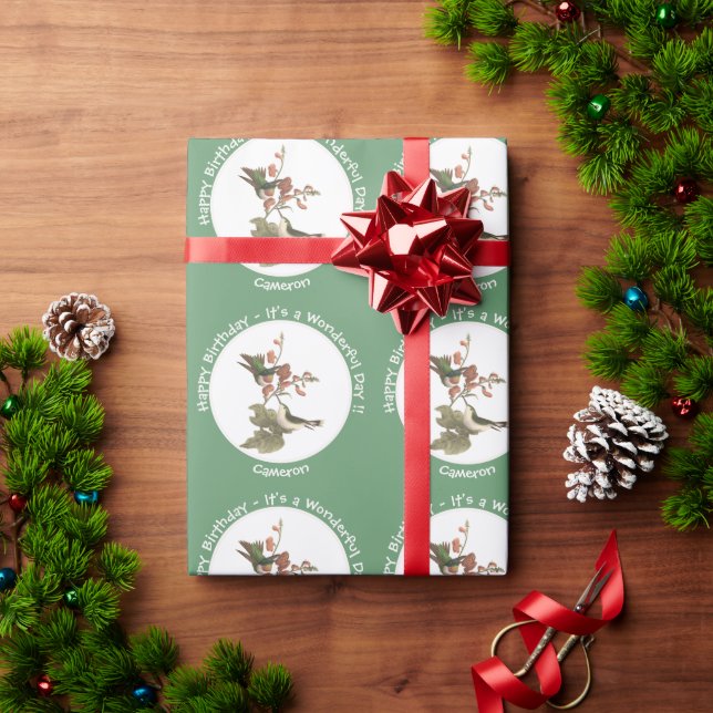 Ruby-throated Hummingbird, Birthday oder sonstiges Geschenkpapier (Feiertagsgeschenk)