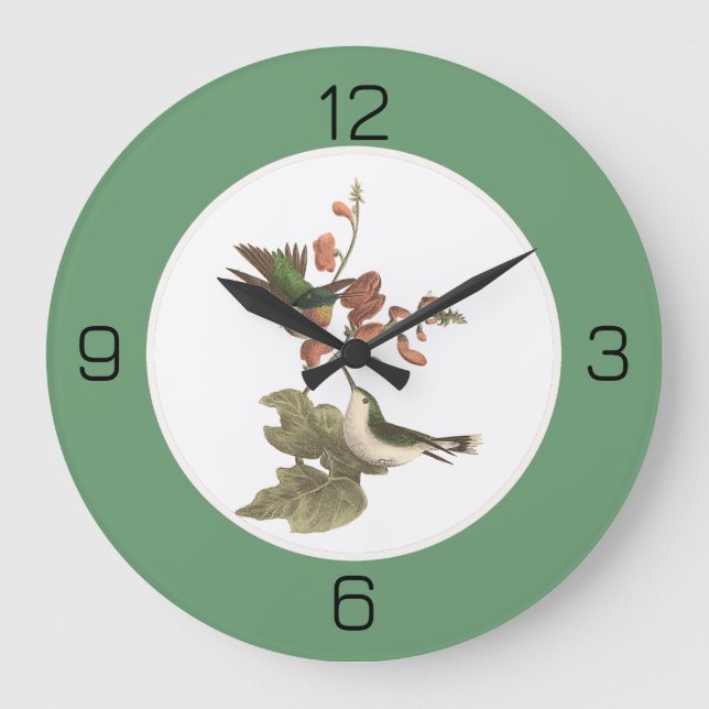 Ruby-throated Hummingbird, Birthday oder sonstiges Große Wanduhr (Vorderseite)