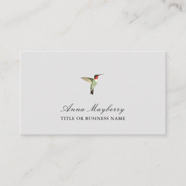 Ruby-throated Hummingbird Business Card Visitenkarte (Vorderseite)