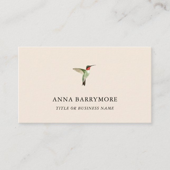 Ruby-throated Hummingbird Business Card Visitenkarte (Vorderseite)