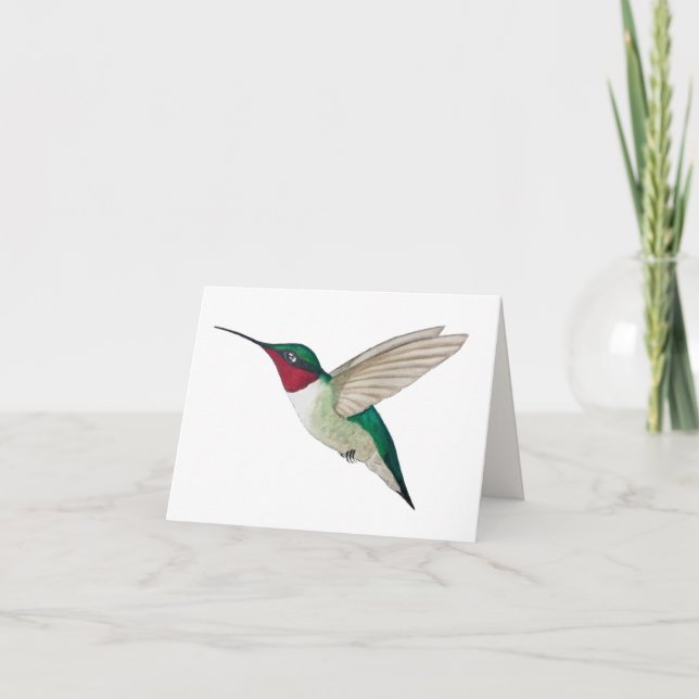 Ruby-throated Hummingbird Card Karte (Vorderseite)
